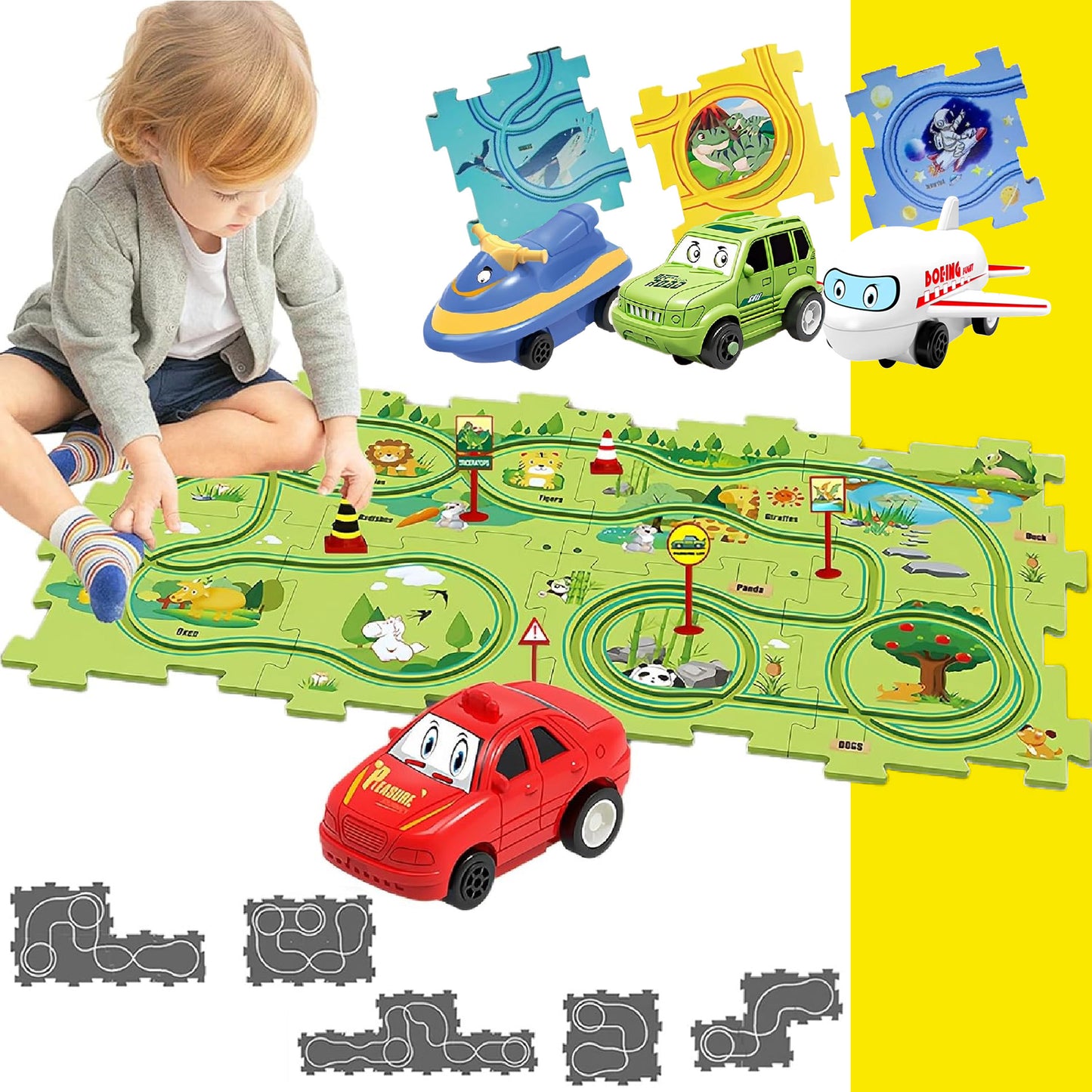 Pista De Rompecabezas Carrito 25 Pcs